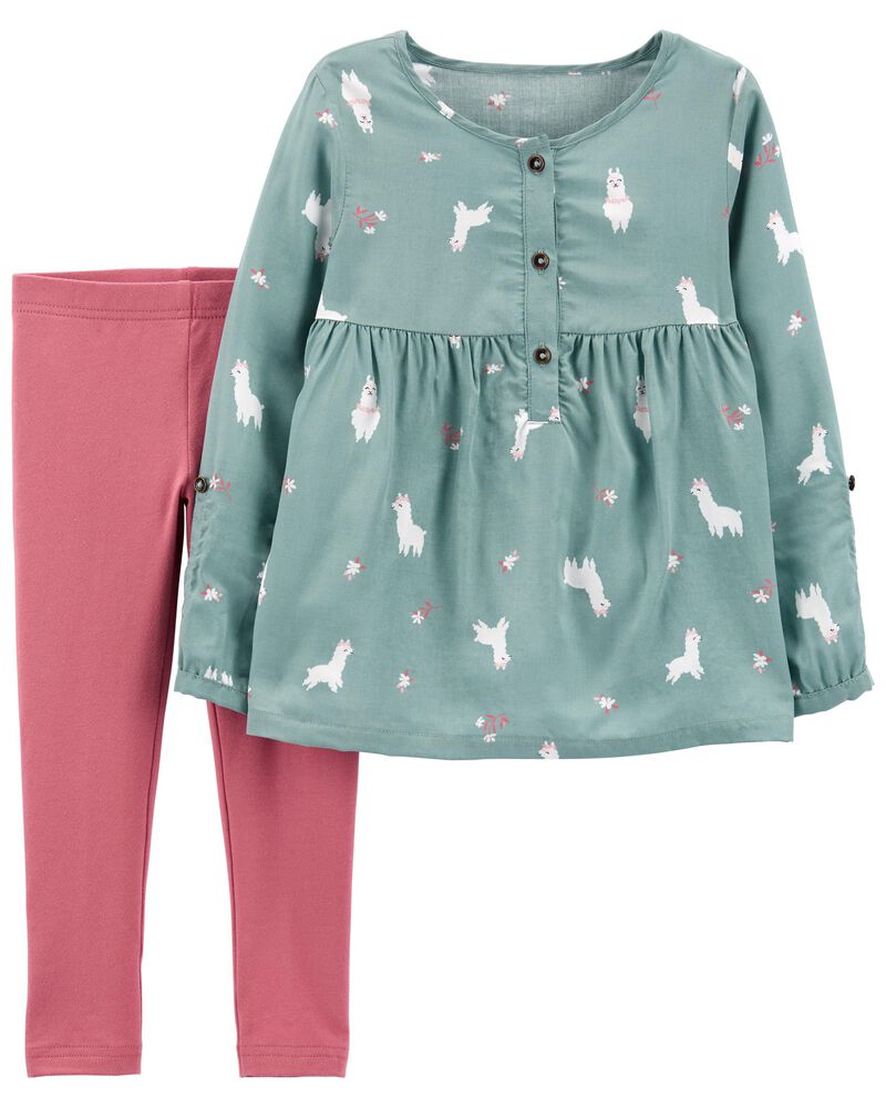 6M-12M-18M-2T Girls Infant 2 or 3 Piece Top /& Stretch Leggings